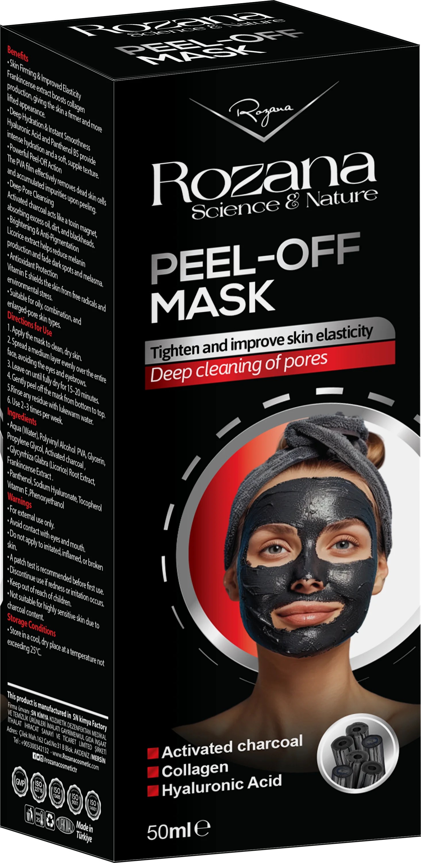 ROZANA PEEL OFF MASK BLACK MASK